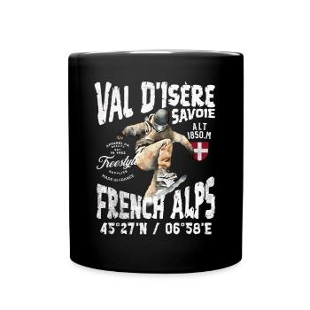 Skateboardeur sur les Alpes Françaises - Mug uni - noir - Devant