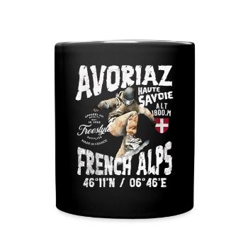 Skateboardeur dans la Haute Savoie - Mug uni - noir - Devant