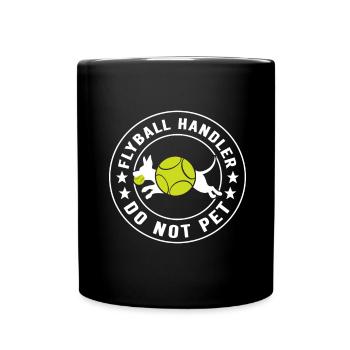 Flyball Hundesport - Tasse einfarbig - Schwarz - Vorne