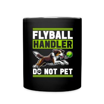 Flyball Hundesport - Tasse einfarbig - Schwarz - Vorne