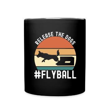 Flyball Hundesport - Tasse einfarbig - Schwarz - Vorne