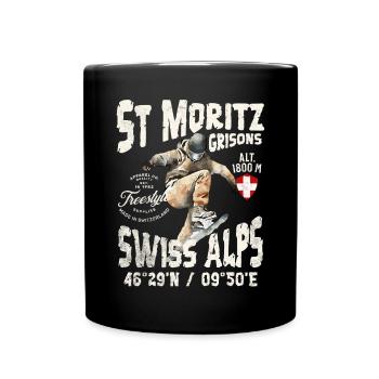 Skateboardeur alpin et montagnard suisse - Mug uni - noir - Devant