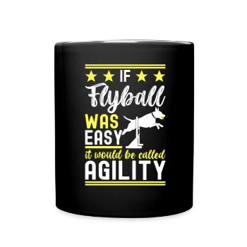 Flyball Hundesport - Tasse einfarbig - Schwarz - Vorne