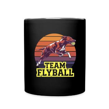 Flyball Hundesport - Tasse einfarbig - Schwarz - Vorne