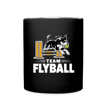 Flyball Hundesport - Tasse einfarbig - Schwarz - Vorne