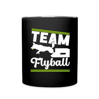 Flyball Hundesport - Tasse einfarbig - Schwarz - Vorne