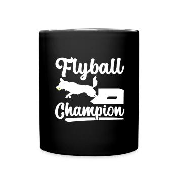 Flyball Hundesport - Tasse einfarbig - Schwarz - Vorne