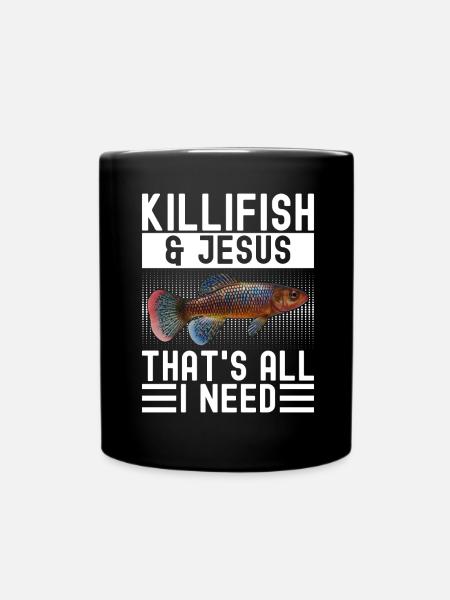 Killifisch Aquarium Fischliebhaber - Tasse einfarbig - Schwarz