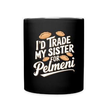 Pelmeni Russian Cuisine - Full Colour Mug - black - Front