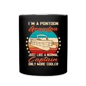 Bateau ponton Papa Boating Capitaine Boater - Mug uni - noir - Devant