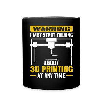 3D Printing Digital 3D Printer Maker - Full Colour Mug - black - Front