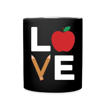 Ich liebe Apple Pencil Typografie - Tasse einfarbig - Schwarz - Vorne
