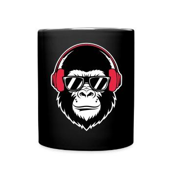 DJ gorille cool - Mug uni - noir - Devant