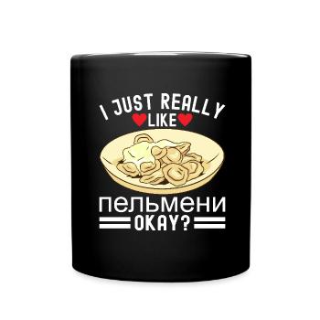 Pelmeni Russian Cuisine - Full Colour Mug - black - Front