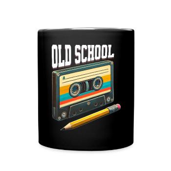 Cassette Old School Cassette Mixtape - Full Colour Mug - black - Front