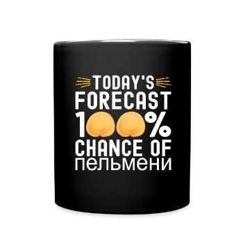Pelmeni Russische Küche - Tasse einfarbig - Schwarz - Vorne
