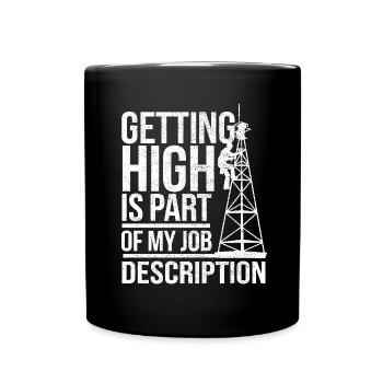Industriekletterer Tower Climber Industrieklettern - Tasse einfarbig - Schwarz - Vorne