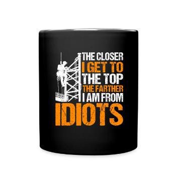 Industriekletterer Tower Climber Industrieklettern - Tasse einfarbig - Schwarz - Vorne