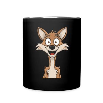 Fuchskopf Kostüm Füchse Fuchs - Tasse einfarbig - Schwarz - Vorne