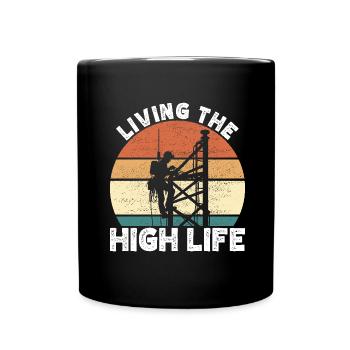 Industriekletterer Tower Climber Industrieklettern - Tasse einfarbig - Schwarz - Vorne