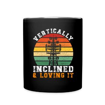 Industriekletterer Tower Climber Industrieklettern - Tasse einfarbig - Schwarz - Vorne