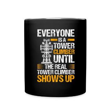Industriekletterer Tower Climber Industrieklettern - Tasse einfarbig - Schwarz - Vorne