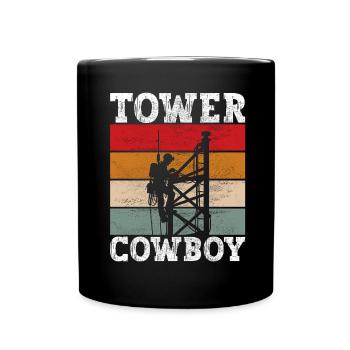 Industriekletterer Tower Climber Industrieklettern - Tasse einfarbig - Schwarz - Vorne
