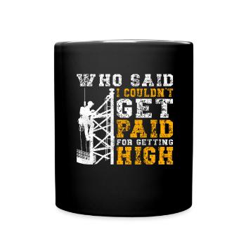 Industriekletterer Tower Climber Industrieklettern - Tasse einfarbig - Schwarz - Vorne