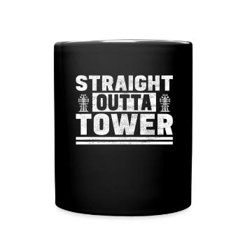 Industriekletterer Tower Climber Industrieklettern - Tasse einfarbig - Schwarz - Vorne