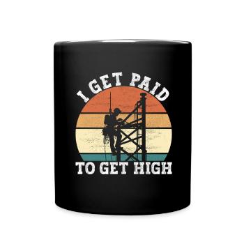 Industriekletterer Tower Climber Industrieklettern - Tasse einfarbig - Schwarz - Vorne