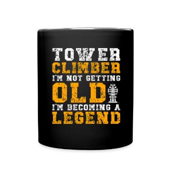 Industriekletterer Tower Climber Industrieklettern - Tasse einfarbig - Schwarz - Vorne