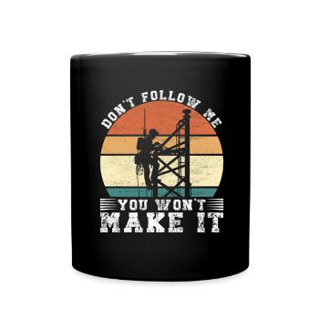 Industriekletterer Tower Climber Industrieklettern - Tasse einfarbig - Schwarz - Vorne