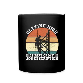 Industriekletterer Tower Climber Industrieklettern - Tasse einfarbig - Schwarz - Vorne