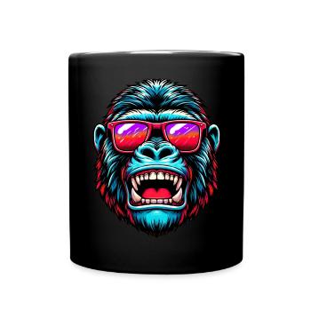 Gorillas with sunglasses - Full Colour Mug - black - Front