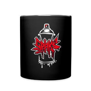 Bouteille rouge Sehks - Mug uni - noir - Devant