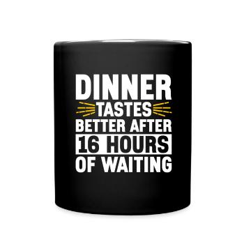 Intervallfasten Intermittierendes Fasten - Tasse einfarbig - Schwarz - Vorne