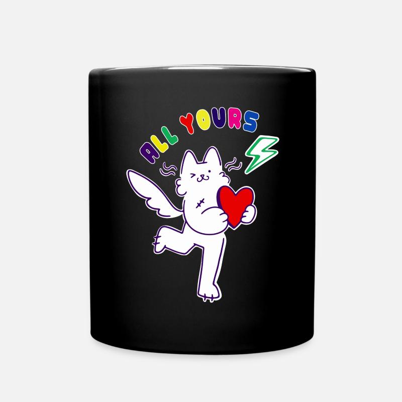 Cat in Love - Full Colour Mug - black