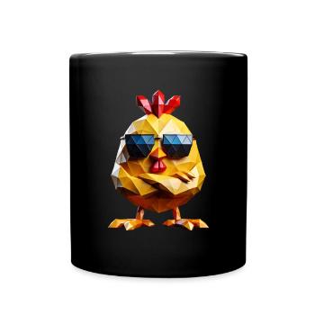 poule lunettes de soleil - Mug uni - noir - Devant
