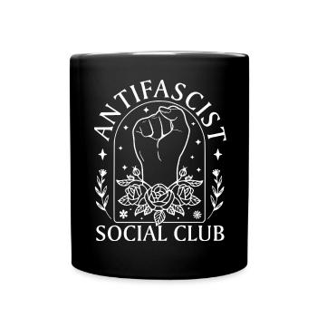 Antifaschistisches Antifascist Social Club Frauen - Tasse einfarbig - Schwarz - Vorne