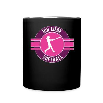 Ich Liebe Softball Softballerin Team Mannschaft - Tasse einfarbig - Schwarz - Vorne