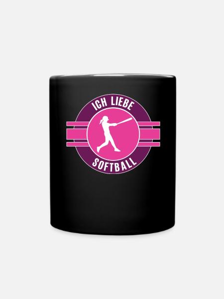 Ich Liebe Softball Softballerin Team Mannschaft - Tasse einfarbig - Schwarz