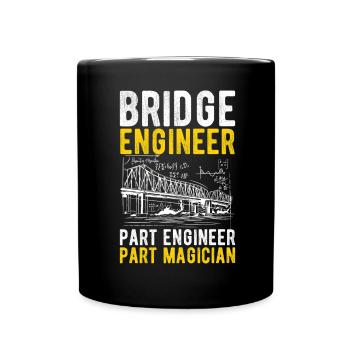 Bridge Engineer Bridge Construction - Full Colour Mug - black - Front