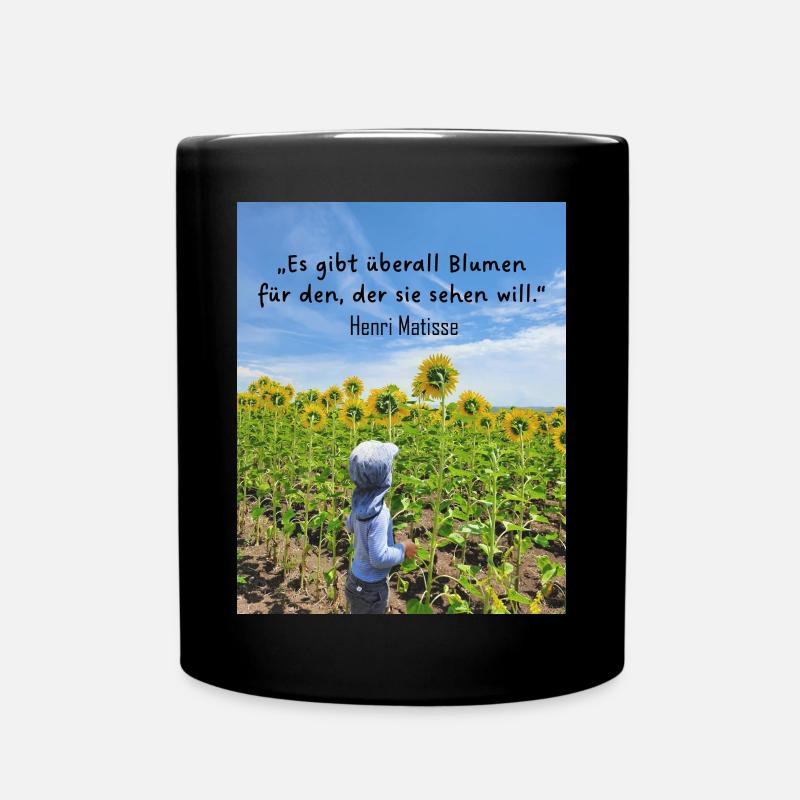 Überall Blumen 2 - Tasse einfarbig - Schwarz