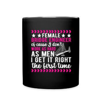 Bridge Engineer Bridge Construction - Full Colour Mug - black - Front
