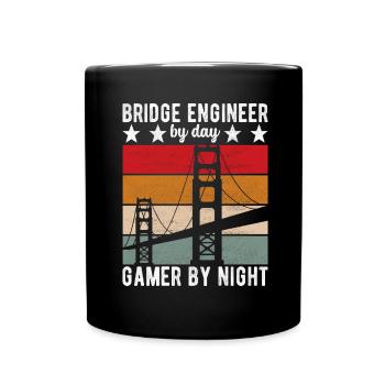 Bridge Engineer Bridge Construction - Full Colour Mug - black - Front