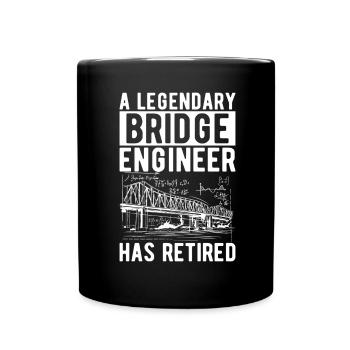 Bridge Engineer Bridge Construction - Full Colour Mug - black - Front
