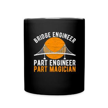 Bridge Engineer Bridge Construction - Full Colour Mug - black - Front