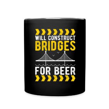 Bridge Engineer Bridge Construction - Full Colour Mug - black - Front