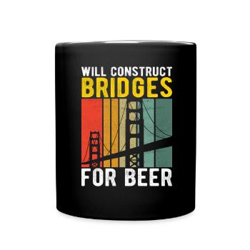 Bridge Engineer Bridge Construction - Full Colour Mug - black - Front