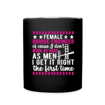 Bridge Engineer Bridge Construction - Full Colour Mug - black - Front